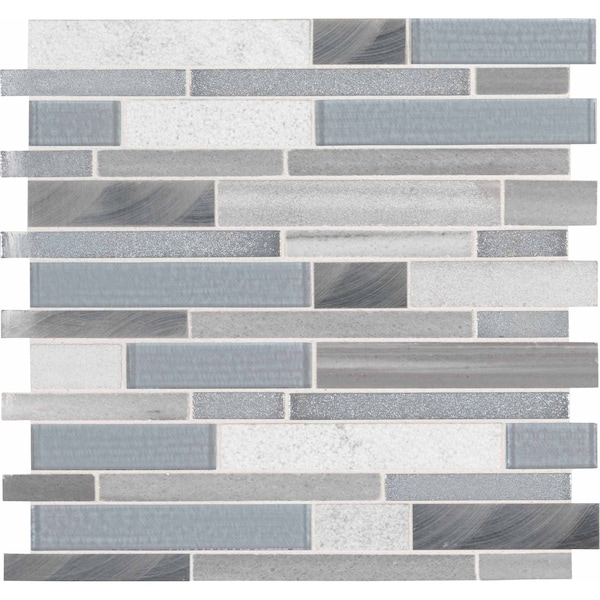 Msi Harlow Interlocking SAMPLE Glass Stone Metal Mesh-Mounted Mosaic Tile ZOR-MD-0189-SAM - main